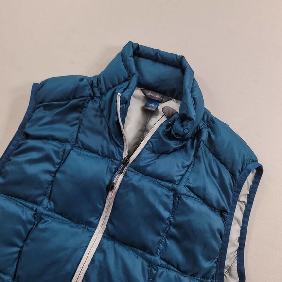 Eddie Bauer First Accent Puffer Vest Womens Medium Teal Green Goose Down - Picture 6 of 10